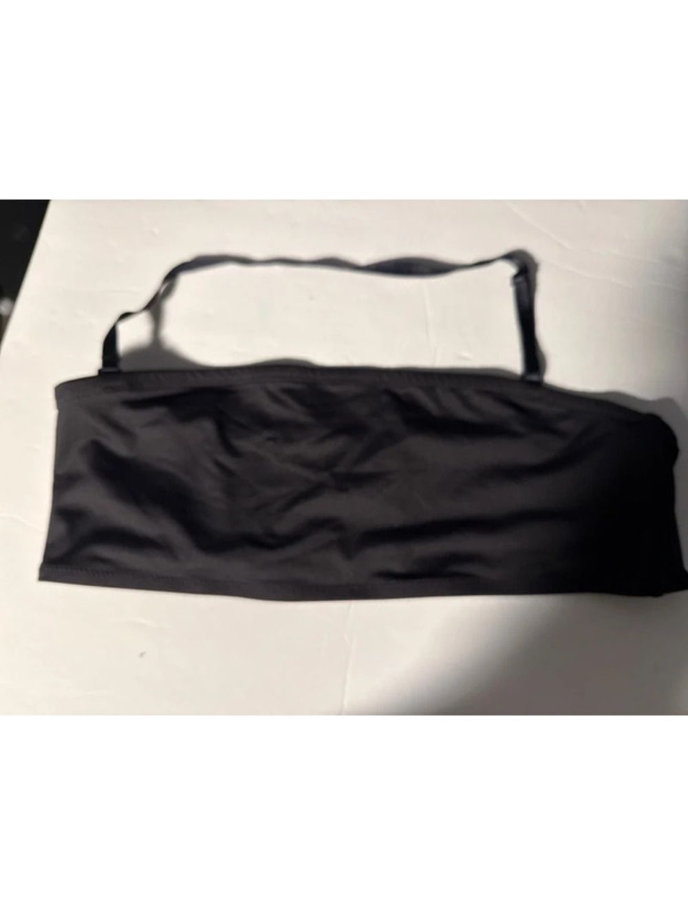 Skims Signature Swim Bandeau Bikini Top in Black Size Large